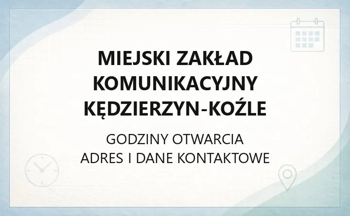 Miejski Zakład Komunikacyjny Kędzierzyn-Koźle - kontakt, bilety, wynajem autobusów