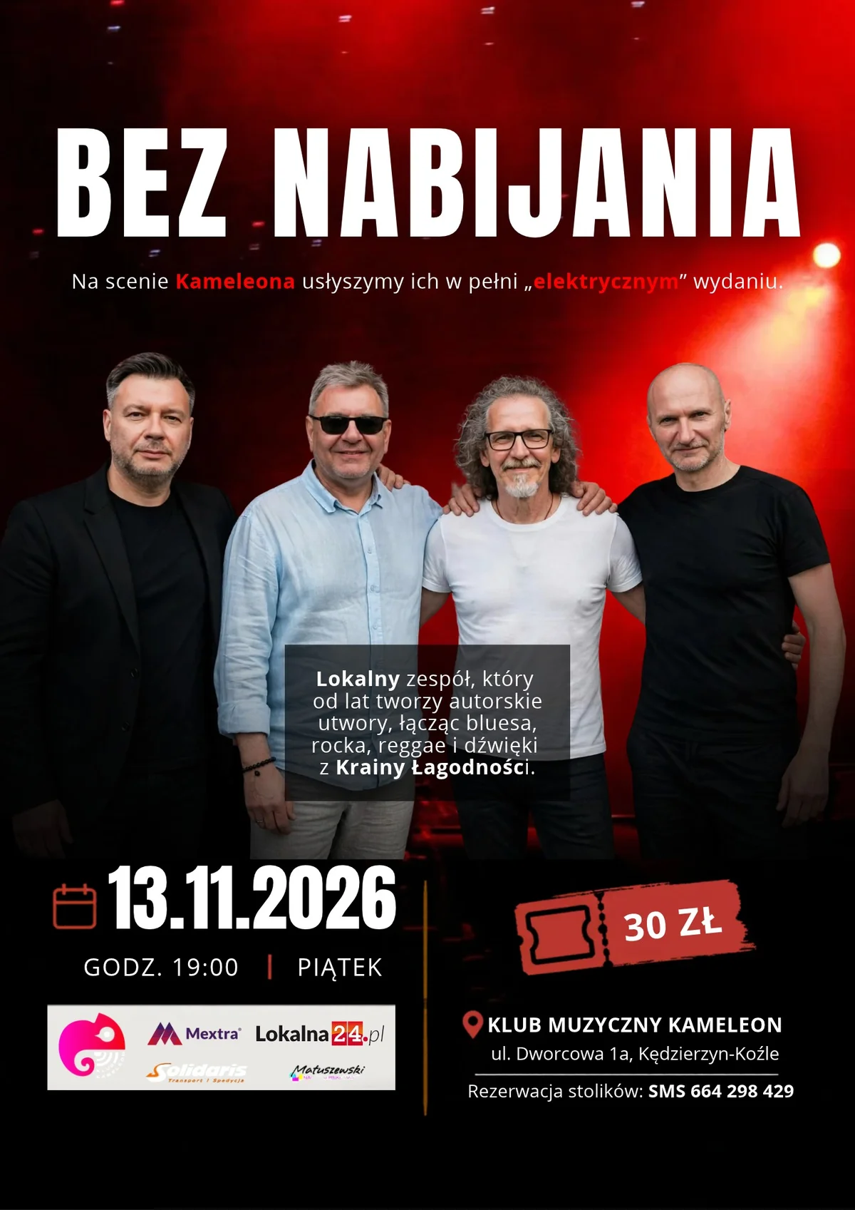 Grafika promocyjna wydarzenia Bez Nabijania: koncert elektryczny