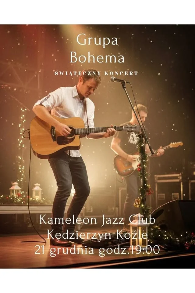 Grafika promocyjna wydarzenia Bohema — Świąteczny Koncert w Klubie Kameleon