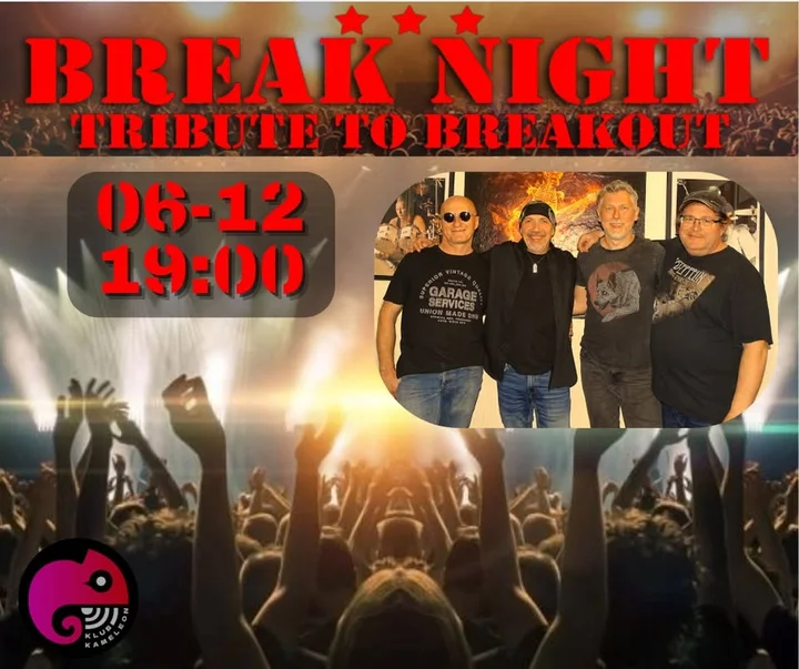 Grafika promocyjna wydarzenia Break Night Tribute to Breakout — koncert tribute w Klubie Kameleon