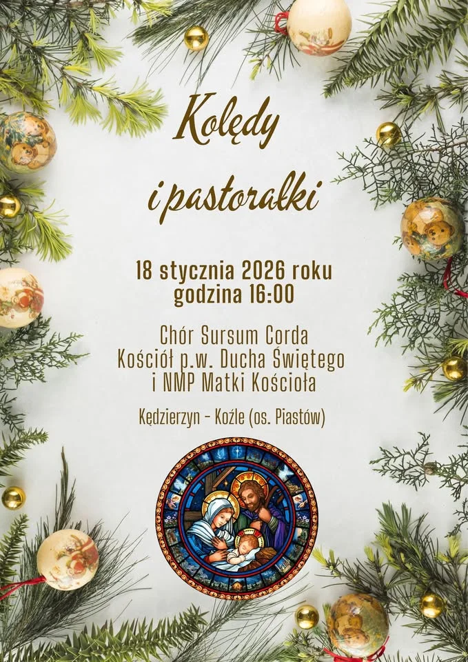Grafika promocyjna wydarzenia Koncert kolęd i pastorałek w Parafii Ducha Świętego i NMP Matki Kościoła