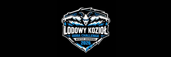 Grafika promocyjna wydarzenia LODOWY KOZIOŁ 2026 — zimowe pływanie na Odrze w Kędzierzynie-Koźlu
