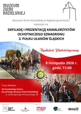 Grafika promocyjna wydarzenia Defilada i prezentacja ułanów w Kędzierzynie-Koźlu