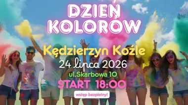 Grafika promocyjna wydarzenia Dzień Kolorów Kędzierzyn-Koźle: kolorowa zabawa
