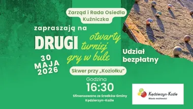 Grafika promocyjna wydarzenia II Turniej gry w bule w Kędzierzynie-Koźlu