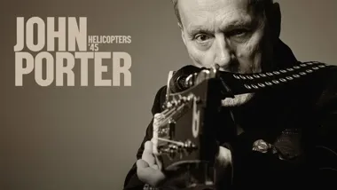 Grafika promocyjna wydarzenia JOHN PORTER - HELICOPTERS ’45 w Domu Kultury Chemik (Kędzierzyn-Koźle)