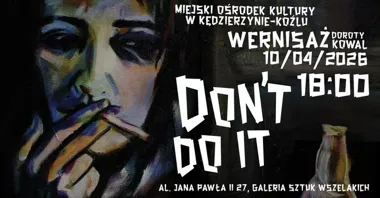 Grafika promocyjna wydarzenia Wernisaż Doroty Kowal w Kędzierzynie-Koźlu — intuicyjne obrazy, twarze i twórczy chaos