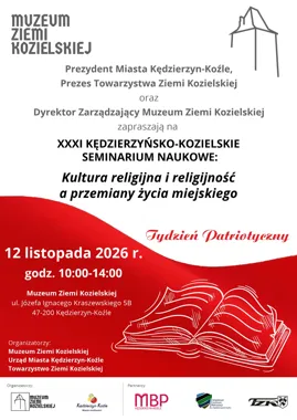 Grafika promocyjna wydarzenia Seminarium o religijności i przemianach życia miejskiego w Kędzierzynie-Koźlu