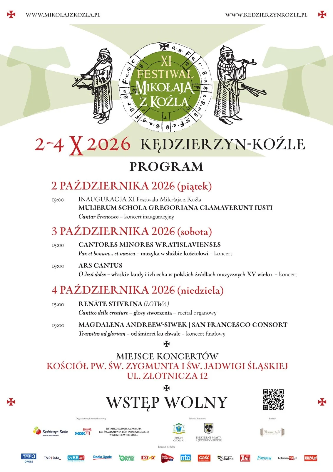 Grafika promocyjna wydarzenia XI Festiwal Mikołaja z Koźla: muzyka dawna
