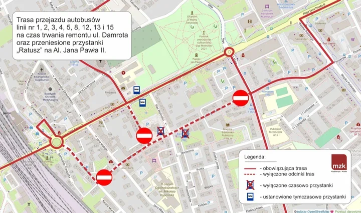 Autobusy ominą Damrota. Przystanki Ratusz przeniesione na Aleję Jana Pawła II
