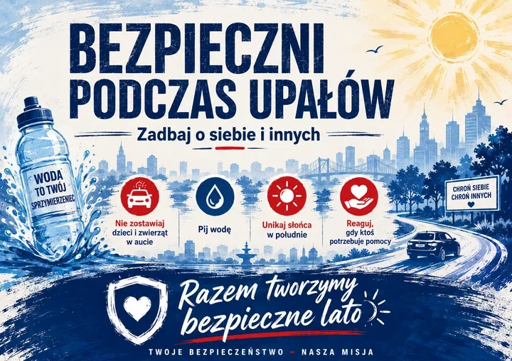 Upał w Kędzierzynie-Koźlu może zagrozić zdrowiu - policja apeluje o czujność
